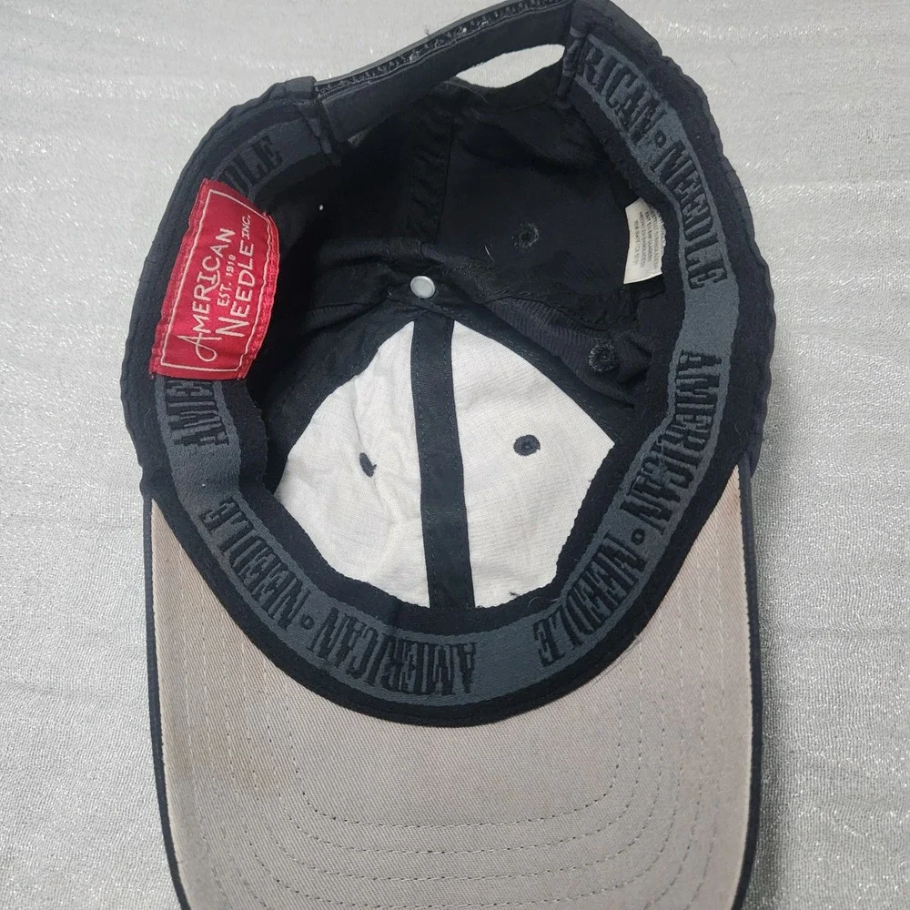 American Needle Mens Black Ripstop Snapback Baseball Cap Hat Textured Adjustable